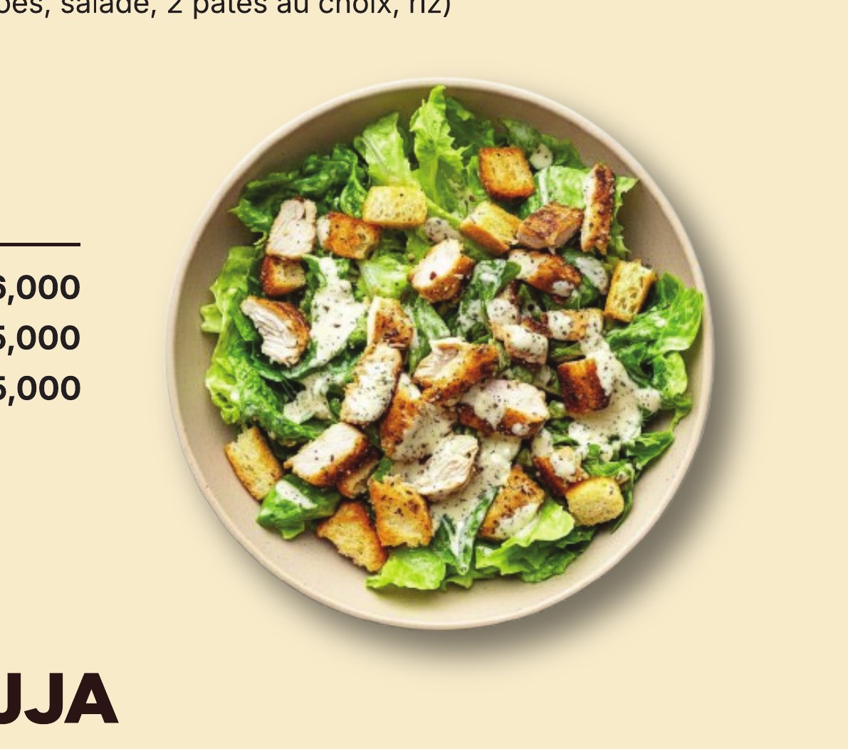 Caesar salad with grilled chicken and croutons